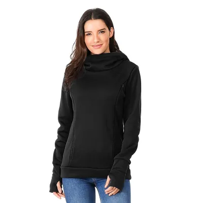 S-3XL Women Plush Thickened Long Sleeve Half Finger Breast-feeding Maternity Hoodies