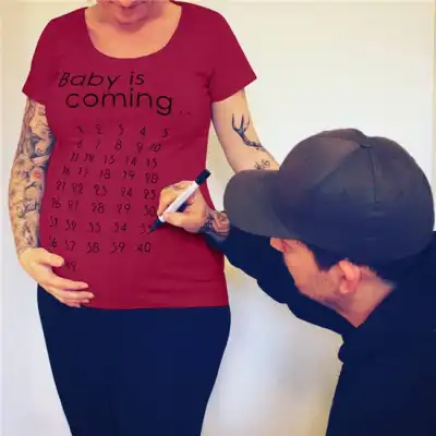 S-XL Women Fashion Letter Printing Maternity T-Shirt
