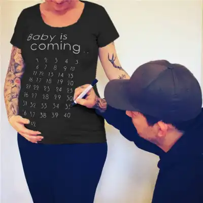 S-XL Women Fashion Letter Printing Maternity T-Shirt