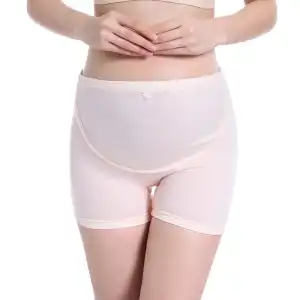 L-3XL Women High Waist Solid Color Maternity Panties