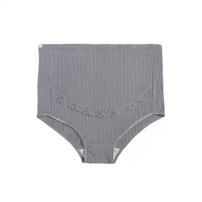M-5XL Women Fashion Solid Color Rib-knit Maternity Panties