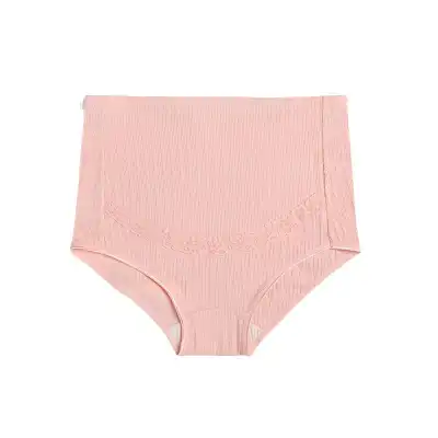M-5XL Women Fashion Solid Color Rib-knit Maternity Panties