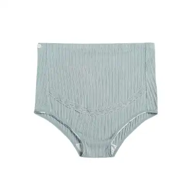 M-5XL Women Fashion Solid Color Rib-knit Maternity Panties
