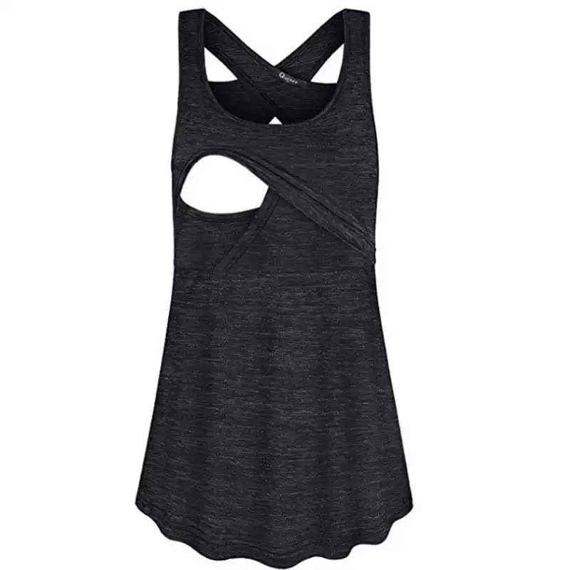 S-XL Women Maternity Nursing Tank Top Solid Color Pullover Urban Leisure