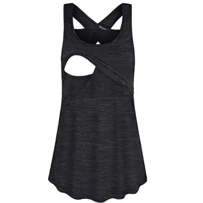 S-XL Women Maternity Nursing Tank Top Solid Color Pullover Urban Leisure