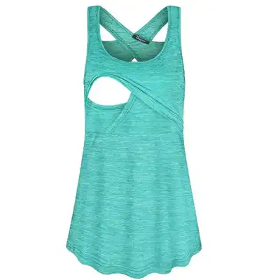 S-XL Women Maternity Nursing Tank Top Solid Color Pullover Urban Leisure