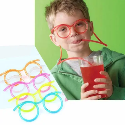 Kids Creative DIY Glasses Straw Drinking Toys
