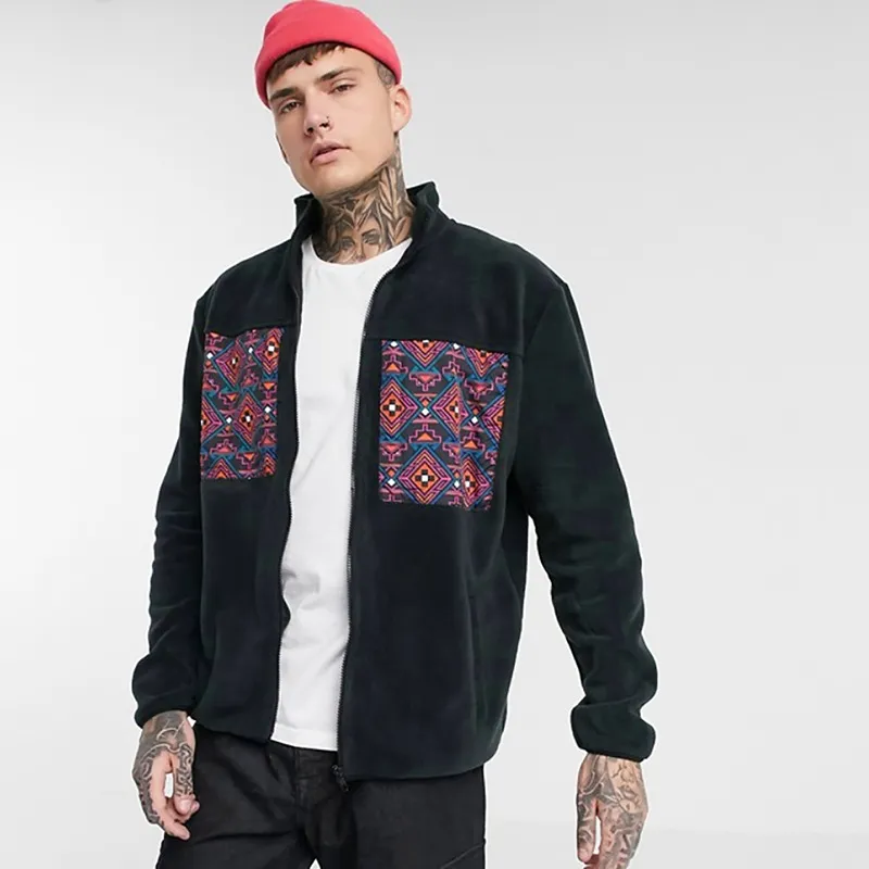 S-XXL Men Street Style Polar Fleece Zipper Cardigan Tops