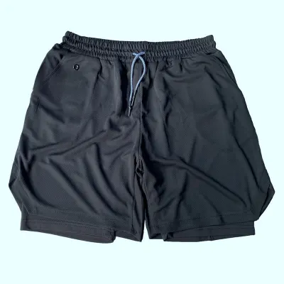M-3XL Men Contrast Double-layer Breathable Shorts