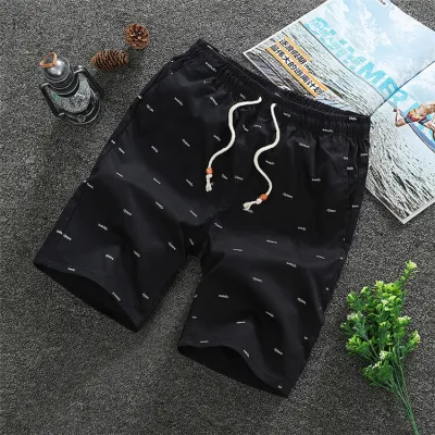 M-4XL Men Casual Loose Graphic Print Drawstring Waist Shorts