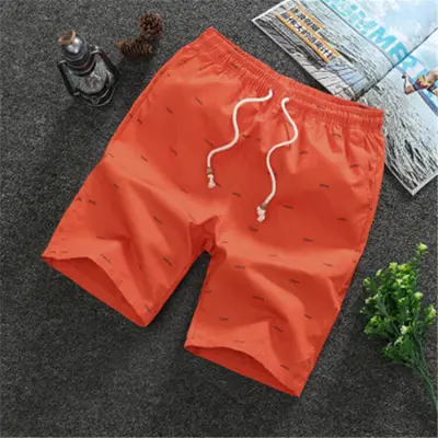 M-4XL Men Casual Loose Graphic Print Drawstring Waist Shorts