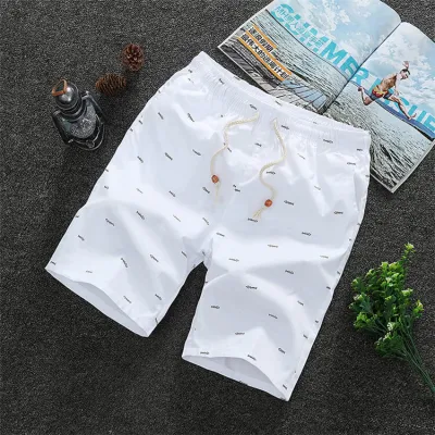 M-4XL Men Casual Loose Graphic Print Drawstring Waist Shorts