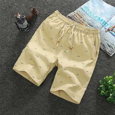 M-4XL Men Casual Loose Graphic Print Drawstring Waist Shorts