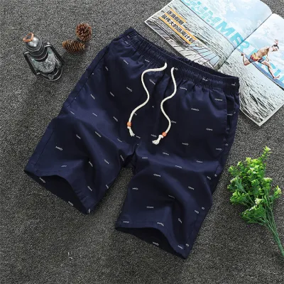 M-4XL Men Casual Loose Graphic Print Drawstring Waist Shorts
