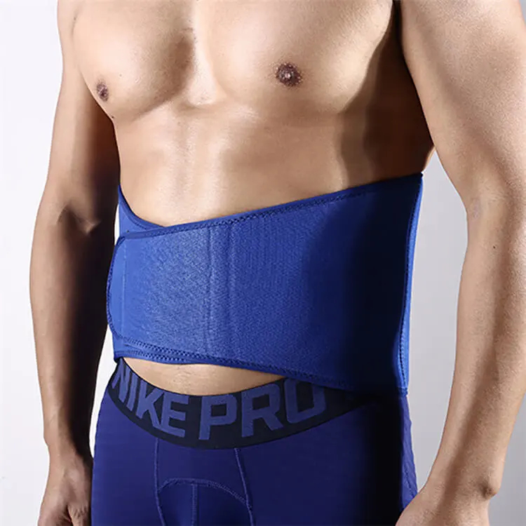 Men Breathable Velcro Sports Fitness Belt with SBR Nylon Blue
