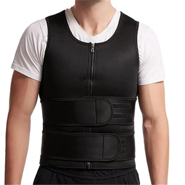 S-3XL Men Double Belt Sports Vest Shapewear Neoprene