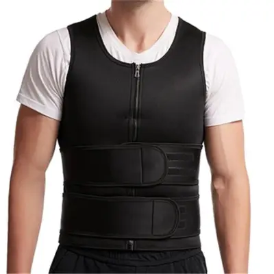 S-3XL Men Double Belt Sports Vest Shapewear Neoprene