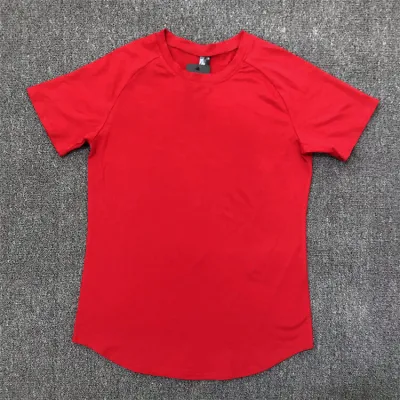 M-3XL Men Sports and Leisure Solid Color Cotton Crew Neck Short Sleeve T-Shirt
