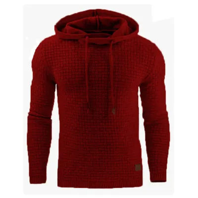 S-5XL Men Solid Casual Hoodie Polyester Blend