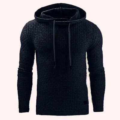 S-5XL Men Solid Casual Hoodie Polyester Blend
