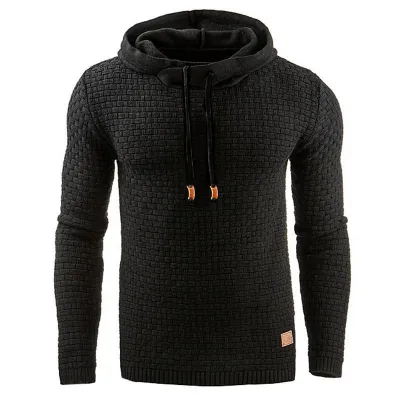 S-5XL Men Solid Casual Hoodie Polyester Blend
