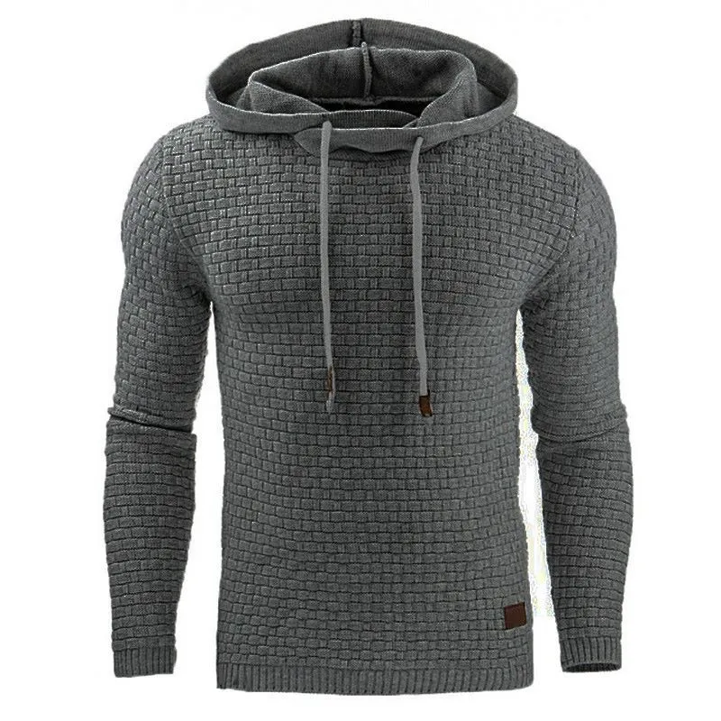 S-5XL Men Solid Casual Hoodie Polyester Blend