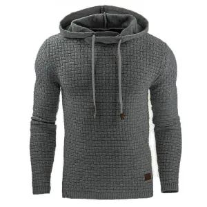 S-5XL Men Solid Casual Hoodie Polyester Blend