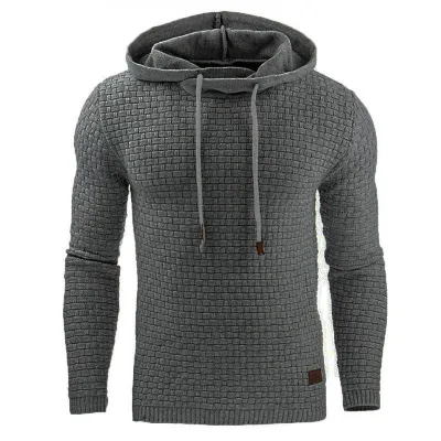 S-5XL Men Solid Casual Hoodie Polyester Blend