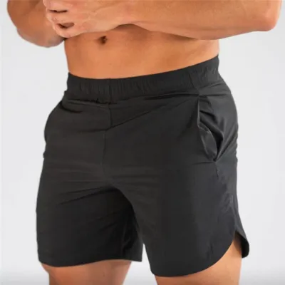 M-3XL Men's Solid Color Sport Shorts - Slim Fit, Mid Waist, Polyester