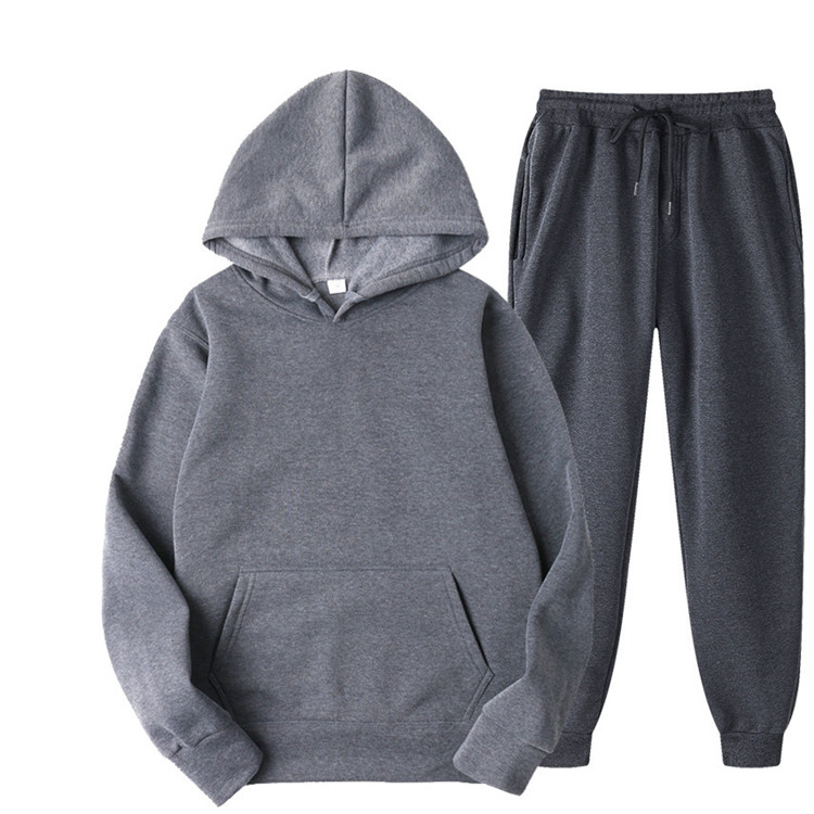 Wholesale S-3XL Men Leisure Solid Color Hoodie And Pants Two