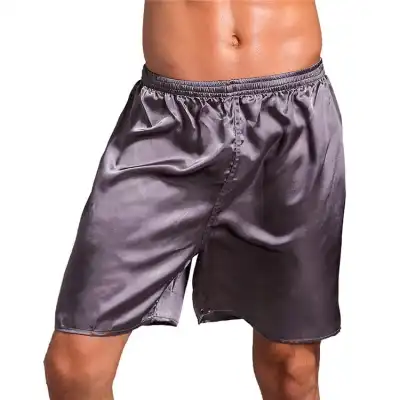 L-2XL Men Solid Color Loose Lounge Shorts Pajamas