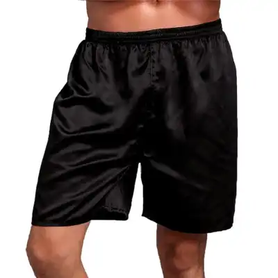 L-2XL Men Solid Color Loose Lounge Shorts Pajamas