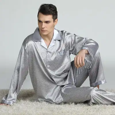 L-3XL Men Graphic Printed Long Sleeve Pajamas