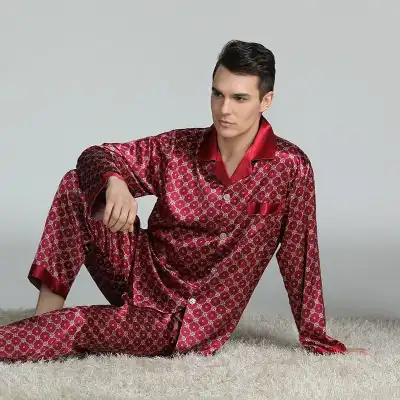 L-3XL Men Graphic Printed Long Sleeve Pajamas