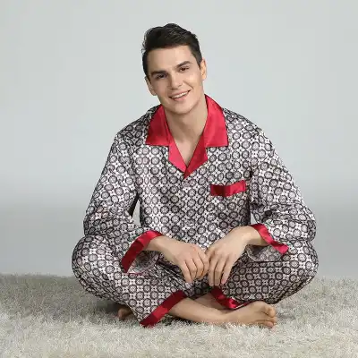 L-3XL Men Graphic Printed Long Sleeve Pajamas