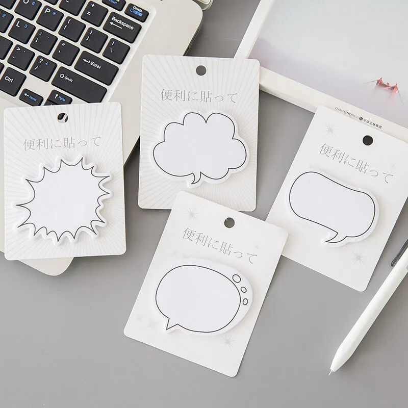 Creative Dialog Box Shape Sticky Notes Paper 30 Sheets 8.8x11.5cm