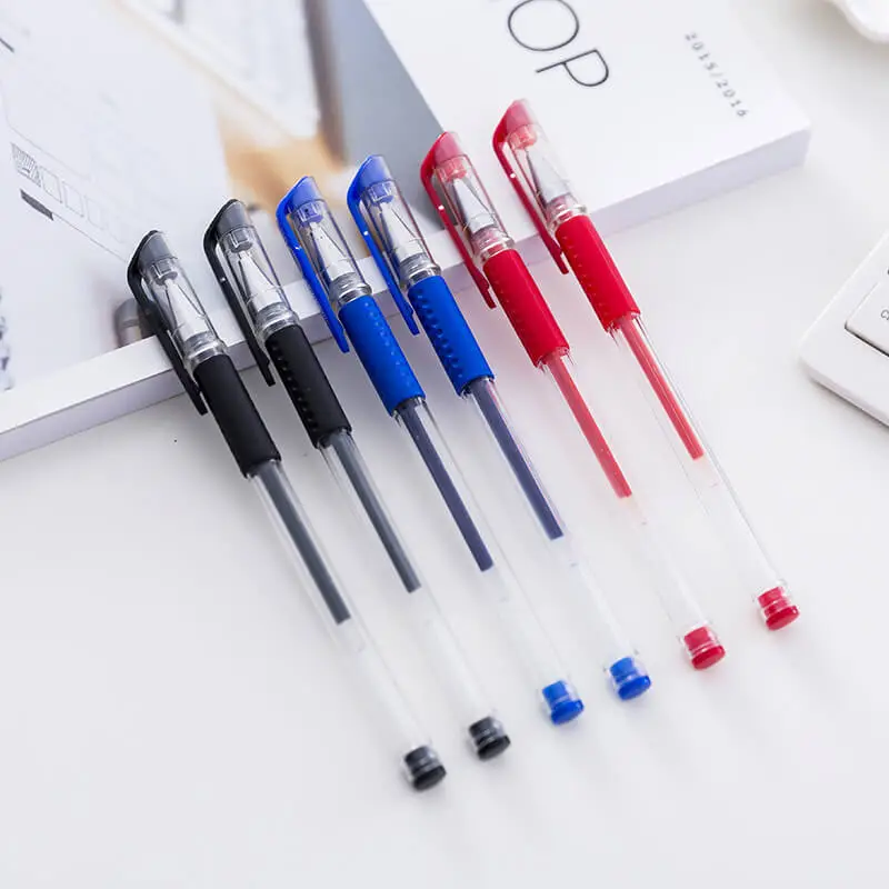 Office Stationery Simple Gel Pen 0.5mm 0.38mm Plastic Cap