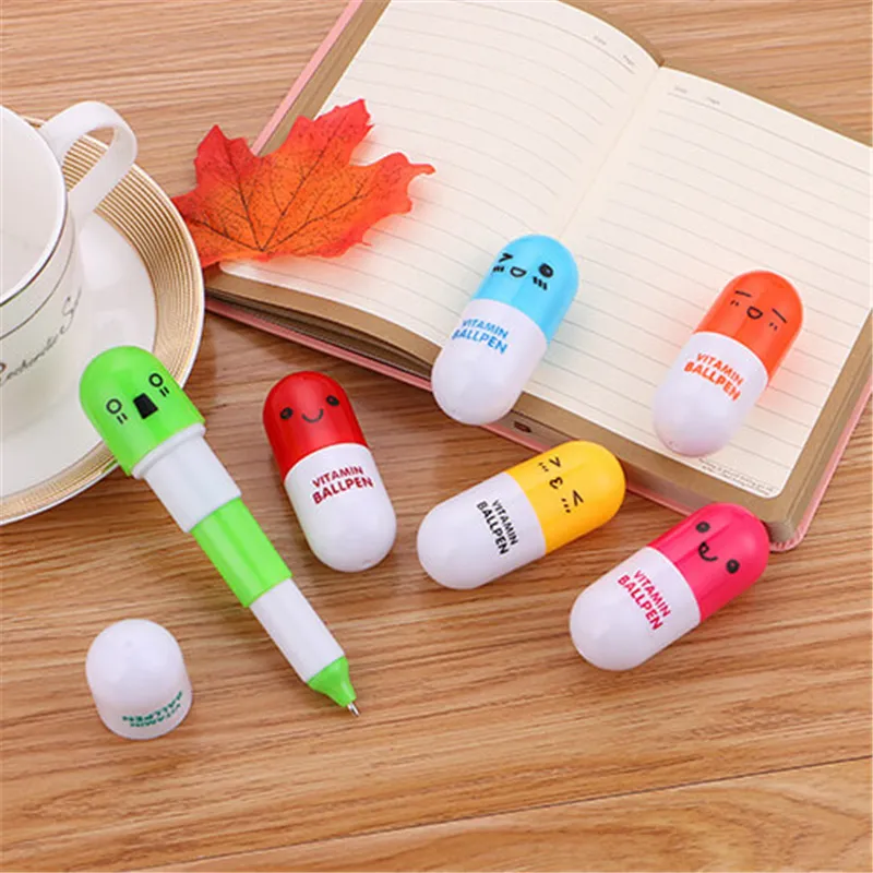 Cute Extension-type Capsule Shape Gel Pen for Office Stationery