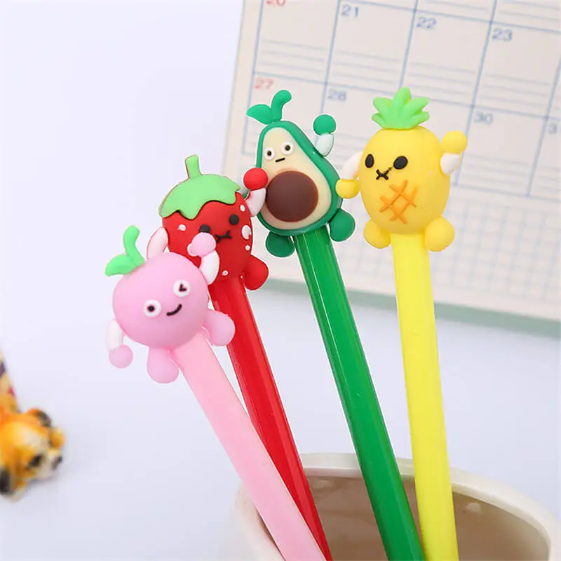 Office Stationery Fruit Decorate Gel Pen 0.5mm Plastic