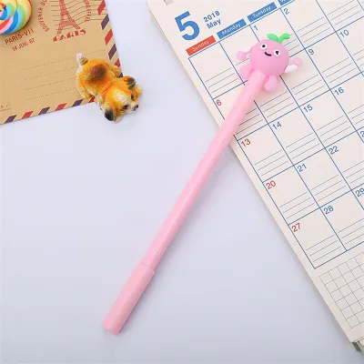 Office Stationery Fruit Decorate Gel Pen 0.5mm Plastic