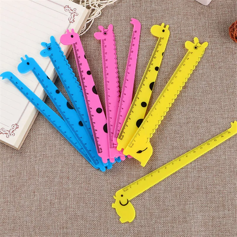 Creative Giraffe Shape Design Plastic Ruler Stationery for Kids