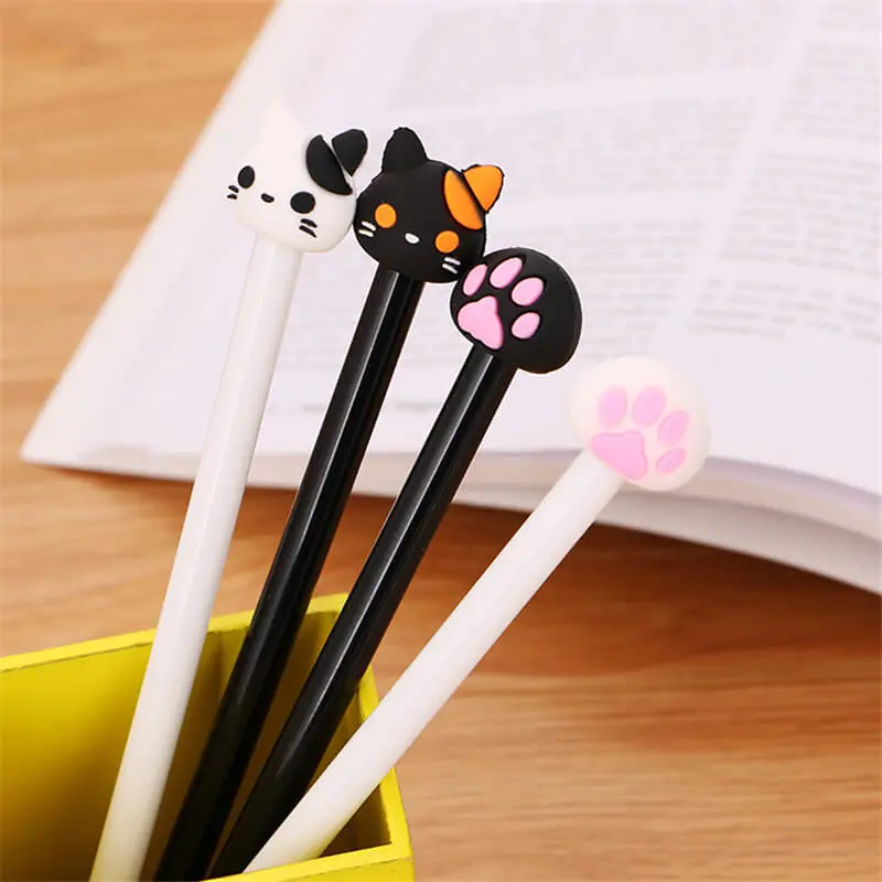 Cute Cat Decorate Gel Pen Office Stationery 0.5mm Smooth Writing