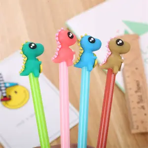 Office Stationery Dinosaur Silicone Head Decorate Gel Pen 0.5mm