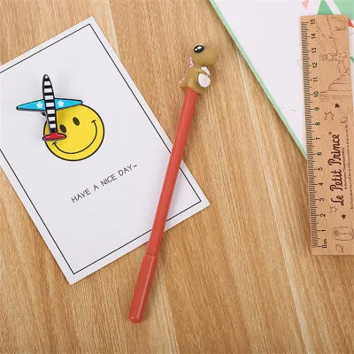 Office Stationery Dinosaur Silicone Head Decorate Gel Pen 0.5mm