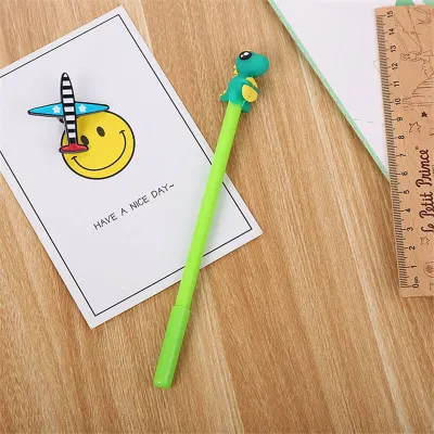 Office Stationery Dinosaur Silicone Head Decorate Gel Pen 0.5mm
