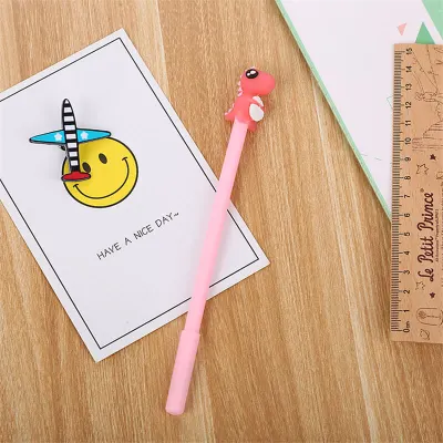 Office Stationery Dinosaur Silicone Head Decorate Gel Pen 0.5mm
