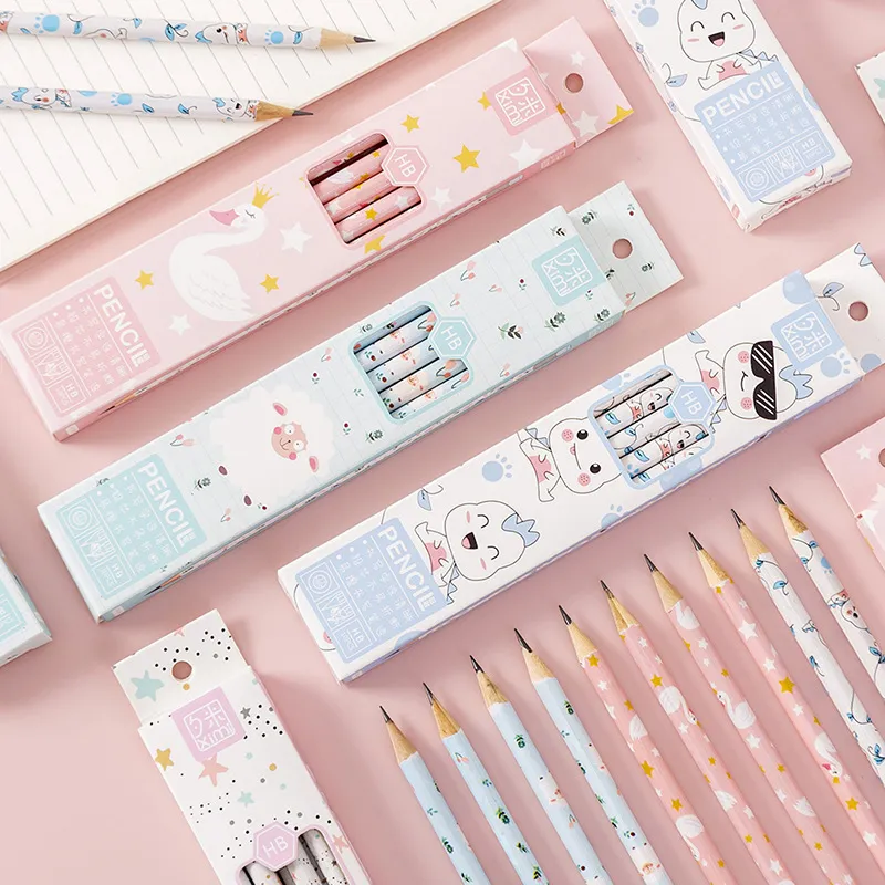 10pcs/box Cute Cartoon HB Pencils for Writing