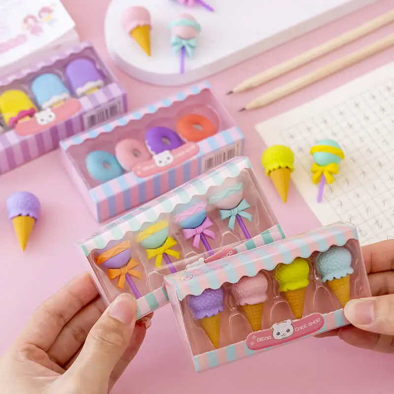 Creative Cartoon Snacks Shape Eraser for Writing Corrections