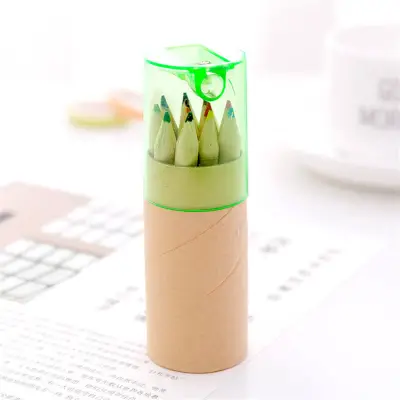 Creativity Canister Packaging 12 Colors Wooden Drawing Pencils