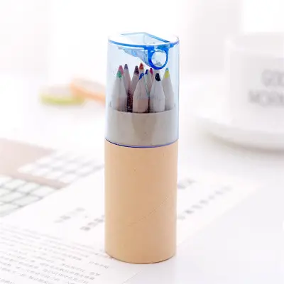 Creativity Canister Packaging 12 Colors Wooden Drawing Pencils